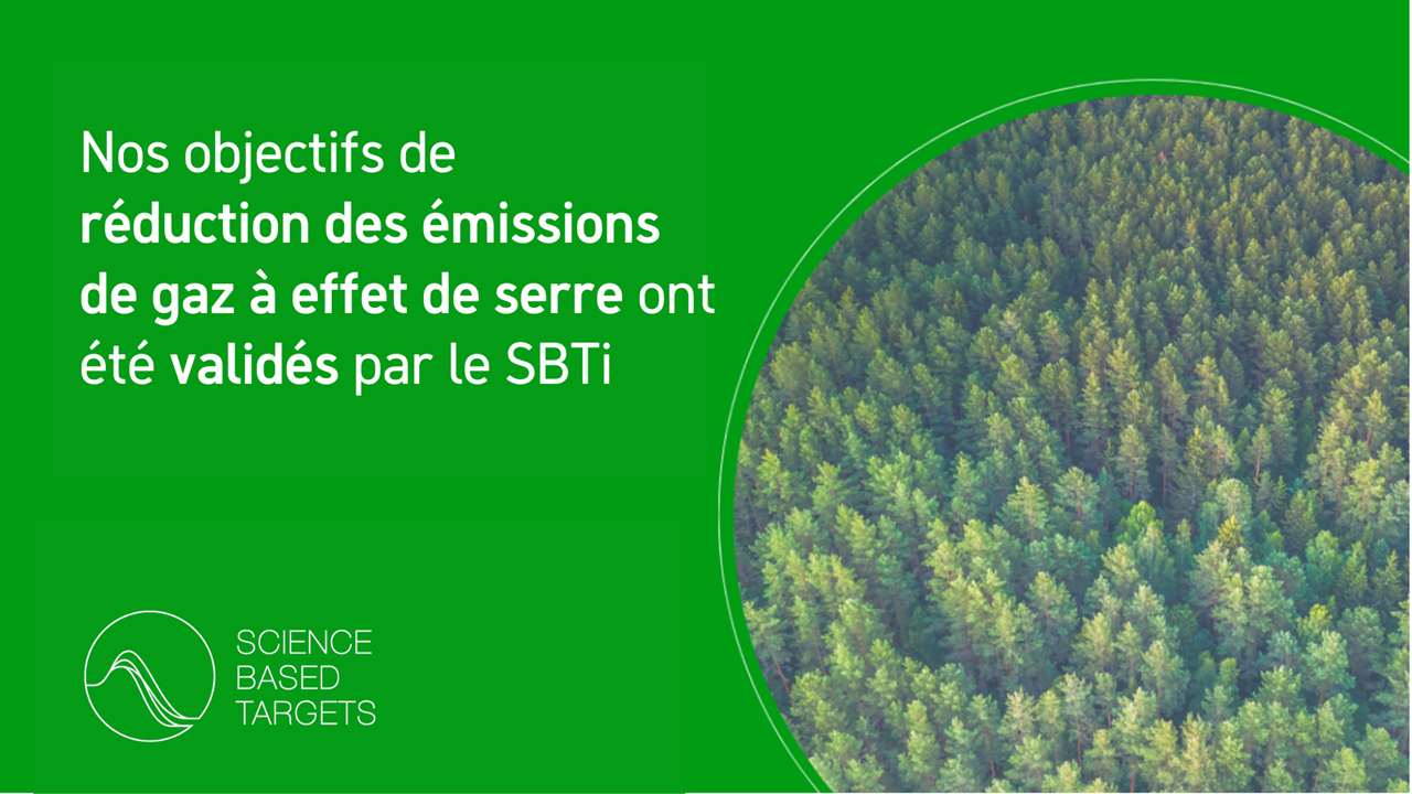 Our GHG emission reduction targets have been validated by SBTi